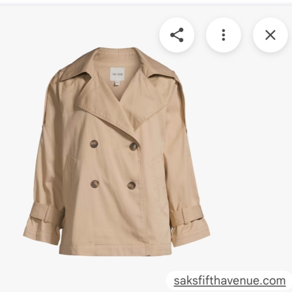 NIC+ZOE Beige Double-Breasted Trench Coat